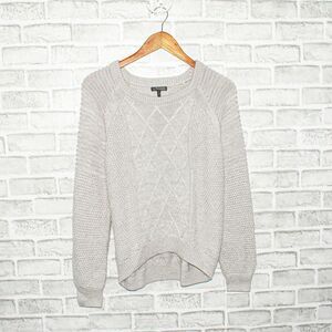 INTERMIX Cable knit Pullover Sweater Gray Wool Acrylic Women's Size P / Small